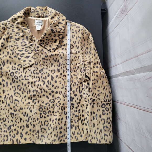 Chico’s 100% Soft Leather Leopard Print One Button Jacket Women’s 2x, Soft silky - Picture 7 of 8